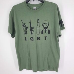 Lgbt T-Shirt Liberty Gun Beer Trump Usa American Flag Graphic Tee